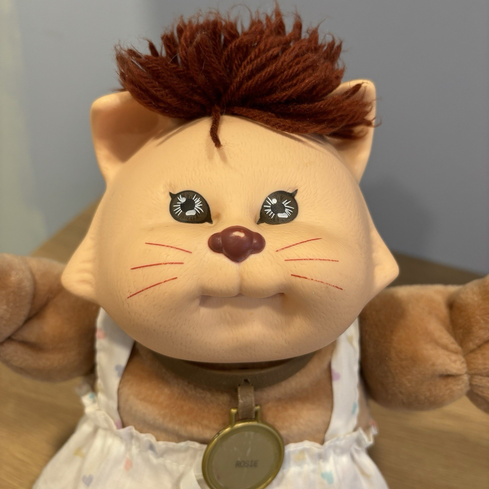 Cabbage Patch Kids Koosas Cat Doll Rosie VTG 1983 Original Dress Collar