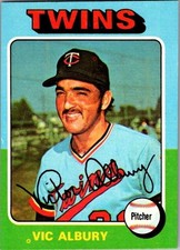 1975 Topps Mini Baseball - Vic Albury #368 - Minnesota Twins   B