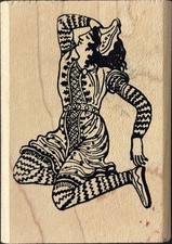 100 Proof Press Woman In Dynamic Pose Rubber Stamp