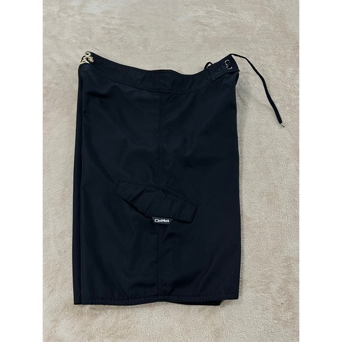 Da Hui Board Shorts mens size 32 Black Hawaii Surf Drawstring Pocket Surfer EUC - Picture 4 of 11
