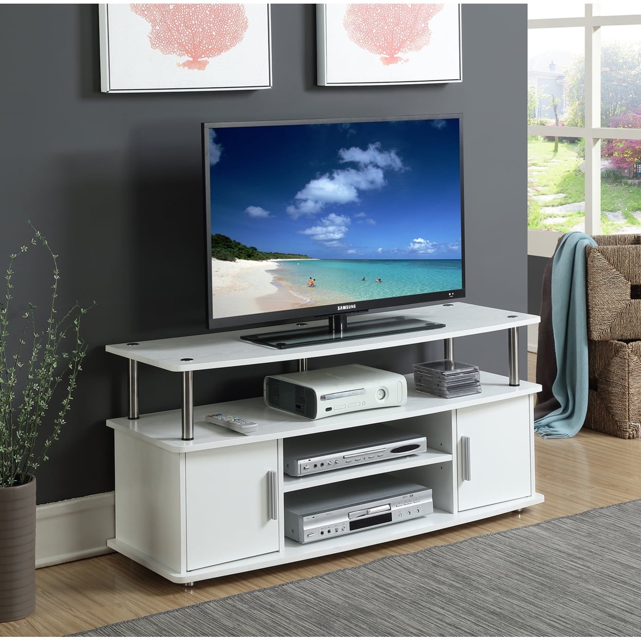 W/ Cabinets & Shelves White 47.25" Wide)