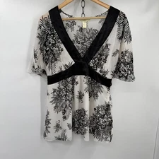 Cloze Blouse Womens L Floral Chiffon Kimono Style V-Neck Fairy Y2K Babydoll