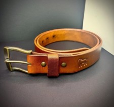 Heavy Duty Full Grain Leather Belt - 1.5 Inch Wide - One Piece Thick Leather ...