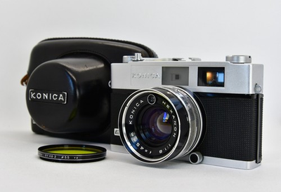 #ad #ad Vintage As is or display w case Konica Auto S2 35mm Rangefinder Film Camera $24.99