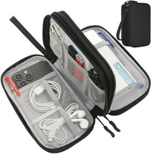 CAAORDKSO Electronics Organizer Travel Bag, Small Cable Medium, Black