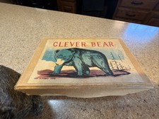 Vintage 1940  s Occupied Japan  Clever Bear  Wind Up Toy Works W/ Original Box