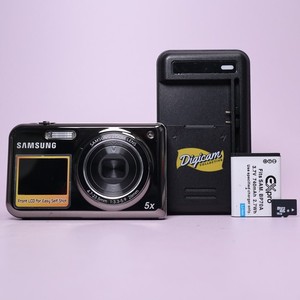 Samsung PL170 12.2MP Digital Camera Selfie Screen Chrome Silver Tested Full Set