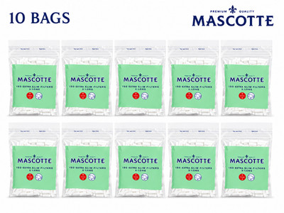 Mascotte Extra Slim Filter Tips X-Long 5,3 mm 1500 Filter 10 Beutel je 150