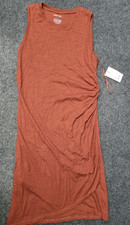 Nine West Dress Womens Large Terracotta Rust Sleeveless Tank Midi Summer New