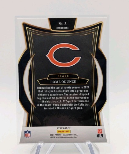Rome Odunze 2024 Panini Select Football Concourse Silver Prizm Die-Cut RC SP #3 - Picture 2 of 2