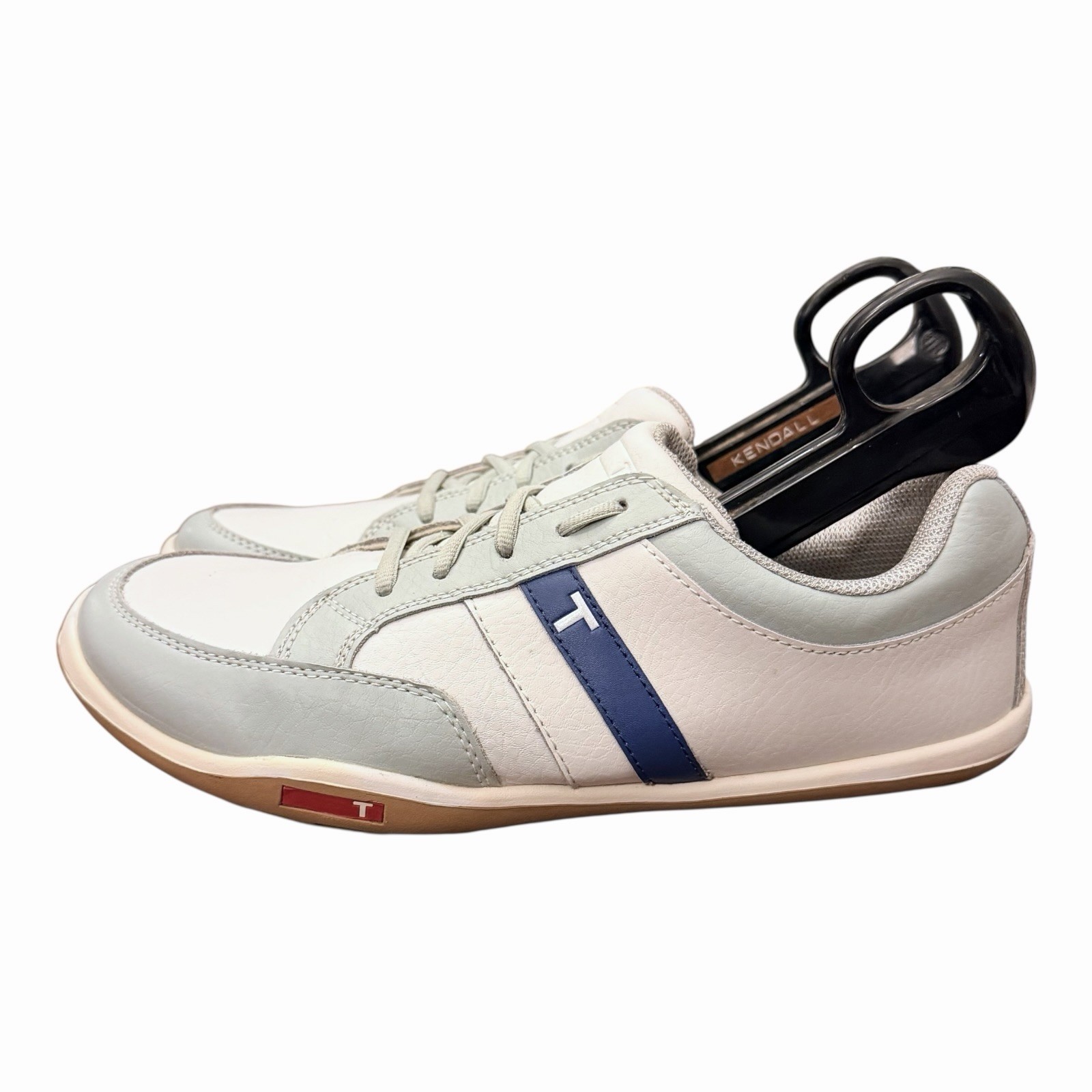 Size 8 Spikeless White Blue Leather