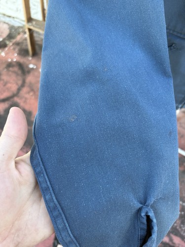 Vintage 50s 60s Fur Lined Dickies Jacket Blue 4 Pocket Gas Station Talon - Picture 9 of 12