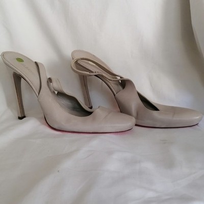 JIL SANDER Leder Sabo hellgrau Gr. 40