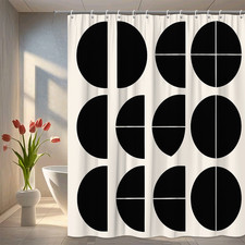 Chic Black and White Shower Curtain - Modern Geometric Design