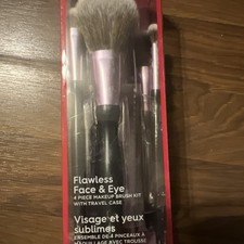 Ulta Beauty Flawless Face Eye 4 Piece Makeup Brush Kit w Travel Case