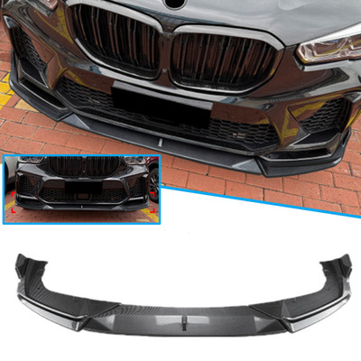 Front Bumper Spoiler Splitter Lip For BMW F95 X5M 2020-2023 Carbon Fiber Look 