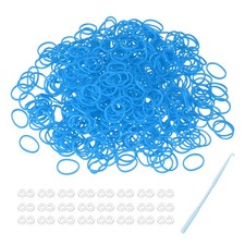 600 Pcs Loom Rubber Bands Kit with 25 Pcs S-Clips 1-Hook, Light Blue