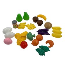Play Food For Kids Kitchen Plastic Eggs Chips Fruits Vegetables Bread 25 Pieces