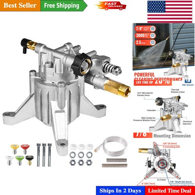 #ad High Performance 3000 PSI @ 2.5 GPM Pressure Washer Pump with Durable Design $131.99