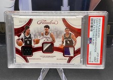 2024 Flawless Castle/Wembanyama/Fox Game Worn Triple Patches Ruby /15 PSA 9 POP1