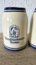 2 St Bierkrug ❤️ Felsenkellerbrauerei Dresden KLL Lausitz Weiß Keramik Vintage