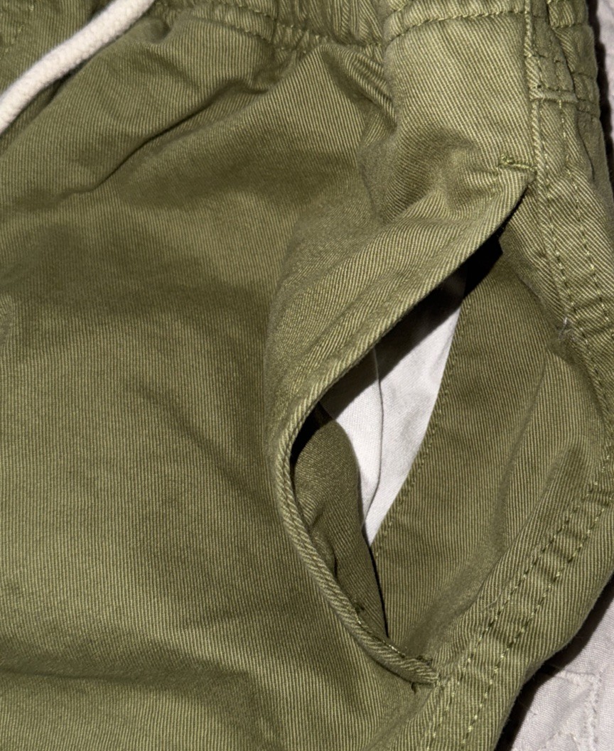 STUSSY BRUSHED BEACH SHORTS GREEN MEN'S SIZE LARGE ELASTIC STUFF