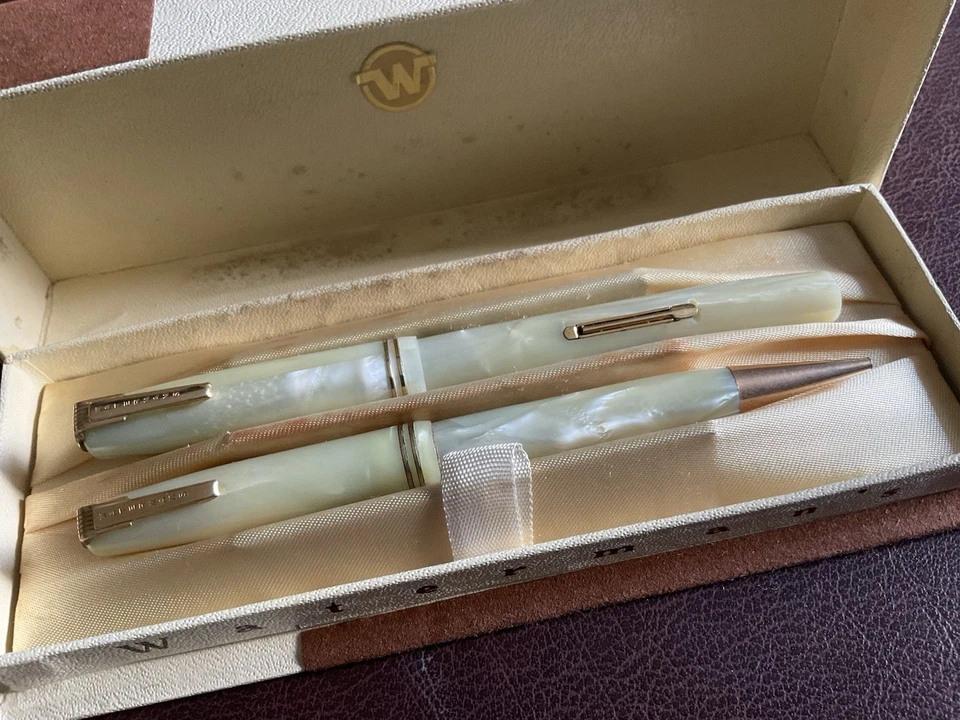 RARE Waterman’s 5xx Series Lever Filler Fountain Pen And Mechanical Pencil Set - Image 4 of 4