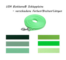 Schleppleine Biothane, 9mm breit, kleine Hunde. 1-30 meter, +/- Handschlaufe
