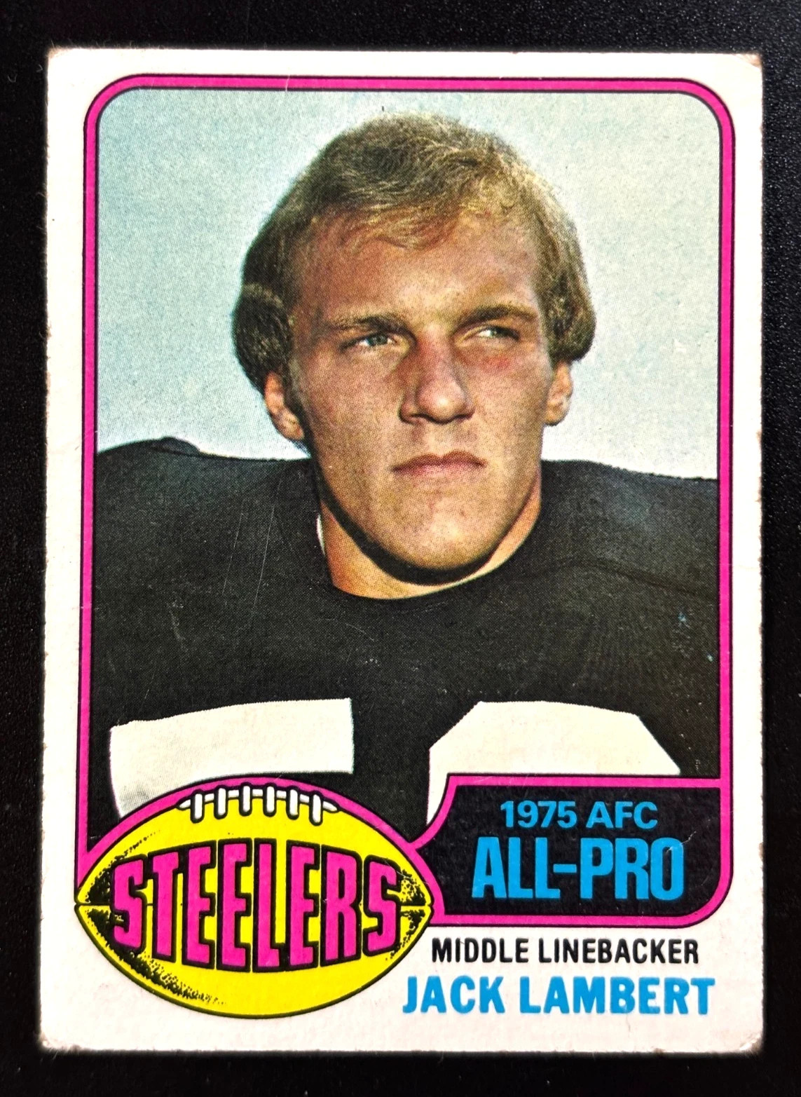 1976 Topps JACK LAMBERT ROOKIE Pittsburgh Steelers #220 VG/EX Condition