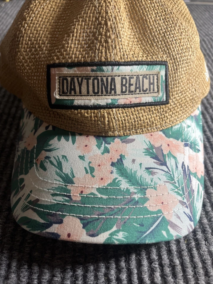 Sombrero de playa Daytona arpillera ala floral gorra snapback recuerdo talla única Foto 2 de 4