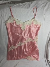 Vintage VICTORIAS SECRET Satin Lace Slip Dress Sz S Gold Label Y2K 2000s Dress