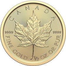 Canada Gold Maple Leaf - 1/2 oz - $20 - .9999 Fine - Random Date 4711.08 per troy oz