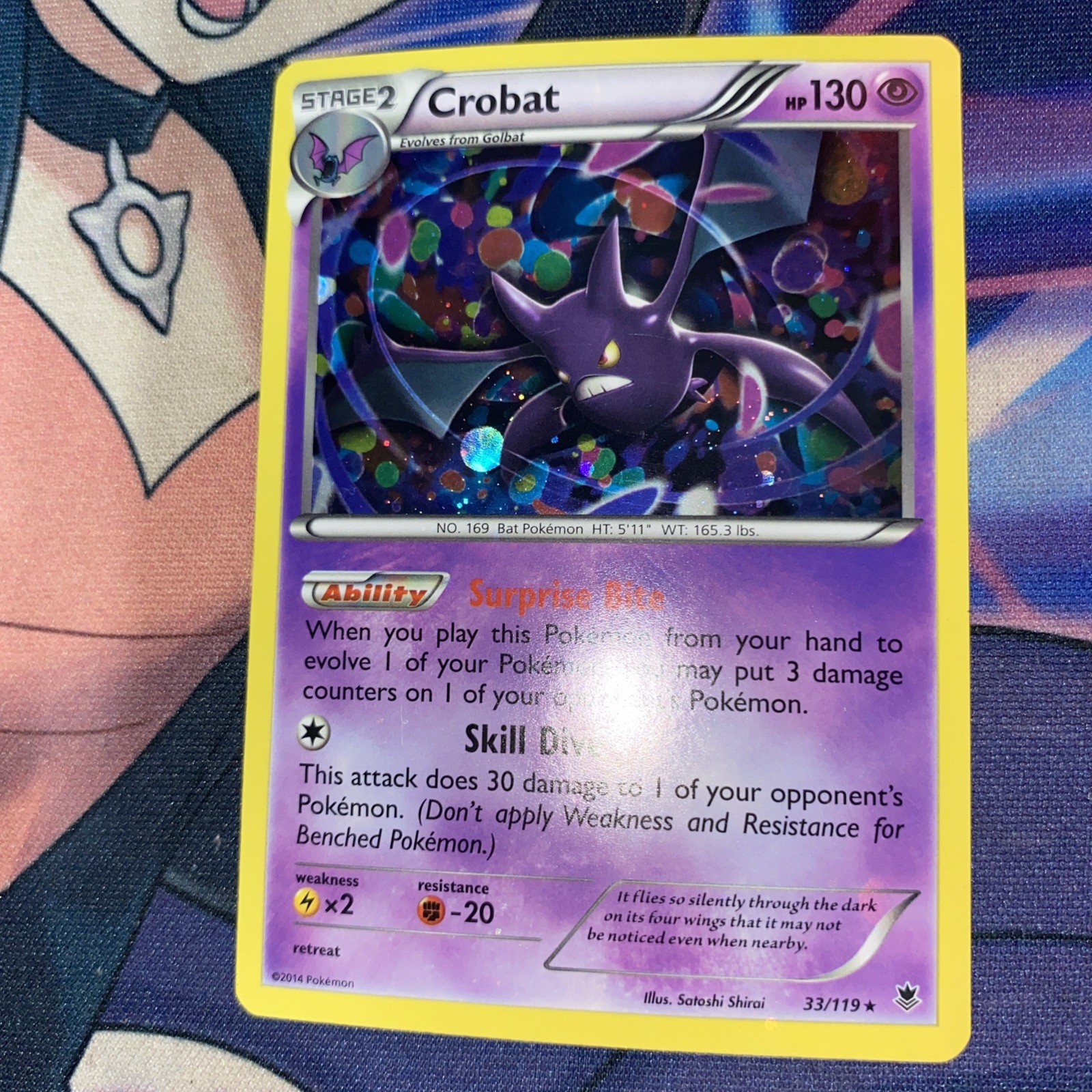 Pokemon TCG 2014 Phantom Forces Card -- Crobat 33/119 Cosmos Holo