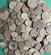 10x Uncleaned Ancient Roman Bronze Coins - Medium quality