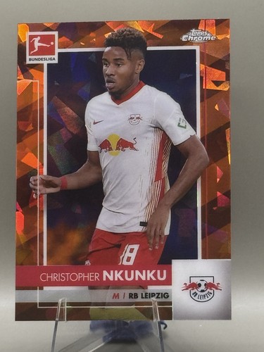 Christopher Nkunku [Orange] #59 2020 Topps Chrome Bundesliga Sapphire card