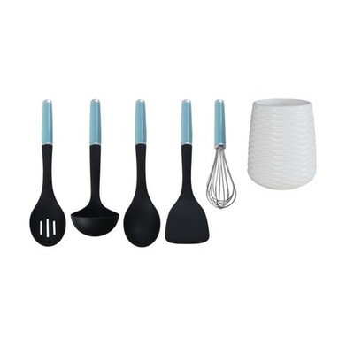 6-piece Crock with Plastic Kitchen Tool Set