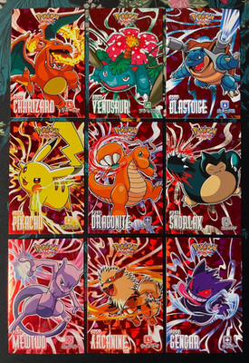 x9 Pokémon Cards Database Shiny Set Red Foil Lot Cracked Ice Peru Textured