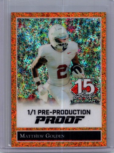 Matthew Golden 2025 Leaf National 1/1 Pre Production Proof