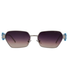Miu Mi 2522 Sunglasses Silver Frame Gray Gradient Resin Lenses 57-15-135mm UV