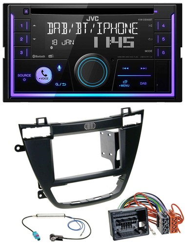 JVC MP3 USB 2DIN DAB Bluetooth CD Autoradio für Opel Insignia 08-13 schwarz - Bild 1 von 9