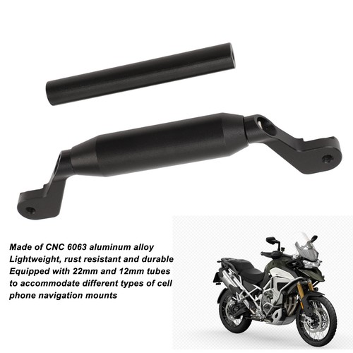 ༝Motorcycle Phone Navigation Bracket With 22mm 12mm Pipe CNC 6063 Aluminum Alloy - Photo 5 sur 12