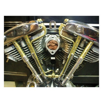 Ölkanäle Doppelbox Unruh Messing 66-84 Shovelhead Paughco