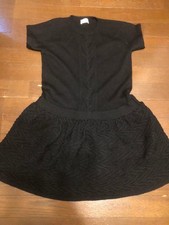 RED VALENTINO Wool Short Sleeve Knit Dress Women Size XS Black Genuine