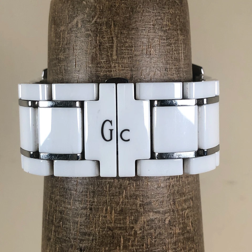 Guess Unisex X85009G1S Blanco Cerámica Pulsera Cuarzo Analógico 40mm Reloj 6 1/4" Foto 3 de 4