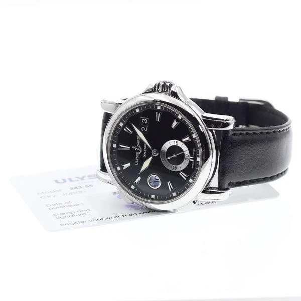 Ulysse Nardin — Ulysse Nardin 243-55 41mm SS Black Dial Automatic Watch #C16346