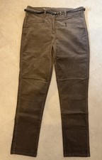 Hose Stretchhose mit Gürtel Feincord hellbraun Business Canda C&A Gr. 38