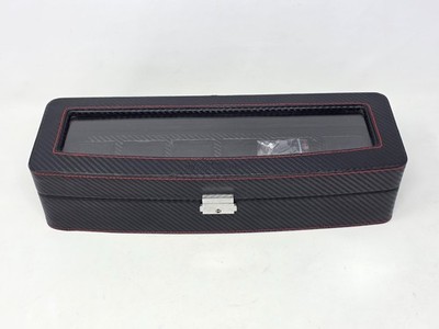 Diplomat Carbon Fiber Six Watch Storage Display Organizer Chest Box Case