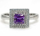 1CT  Amethyst 925 Genuine Sterling Silver Ring Jewelry Sz 8 MM6-4 — photo 1
