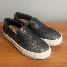 Steve Madden Gills Platform Black/Multicolor Glittery Slip-On Sneaker Size 5.5