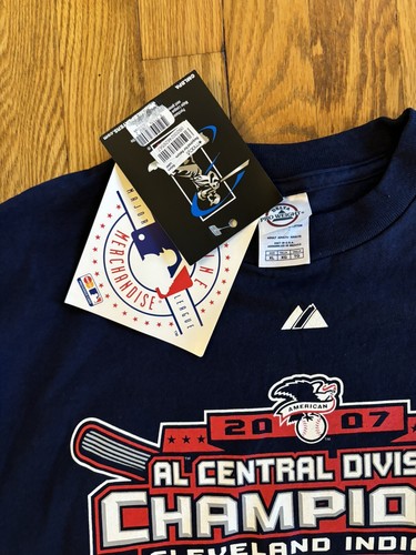 Cleveland Indians 2007 Division Champions Delta Majestic T-Shirt (Adult Large) - Picture 5 of 8